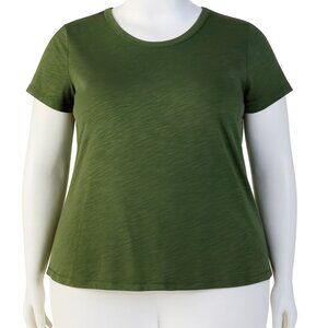 NWT Time and Tru Women’s Slub Jersey Crewneck Tee Size XXXL (22) - Green